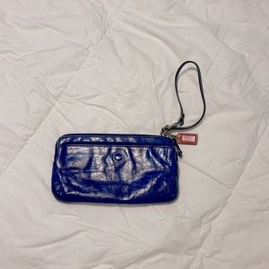 Coach blue wrist wallet